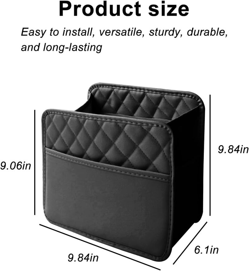 Mandark Car Seat Back Organizer, PU Leather Automotive Backseat Hanging Storage Pocket, Multipurpose Vehicle Travel Essentials Accessories for Kids & Adults, Universal for Most Cars（Black） - Image 2